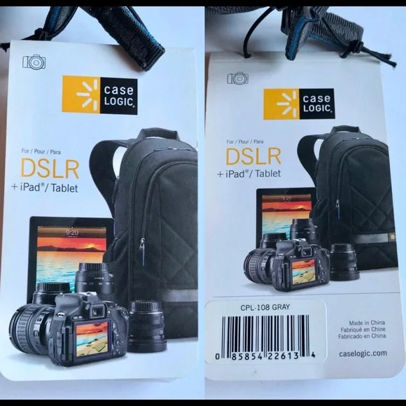 NEW CASE LOGIC Backpack Gray for DSLR Camera & iPad (CPL-108) - Picture 9 of 16